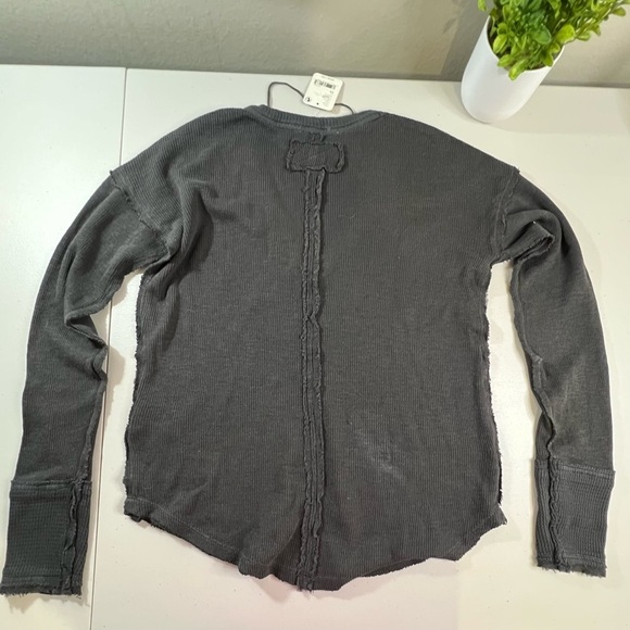 We The Free Womens Sail Away Long Sleeve Solid Top, Dark Gray, NWT - Picture 7 of 11